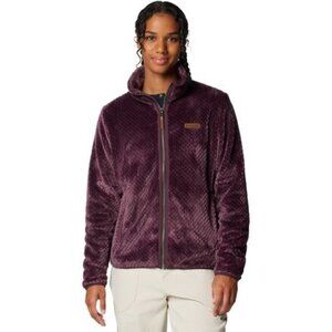 Columbia Fire Side II Sherpa Jacket Women's Purple USA Logo Casual Athleisure L